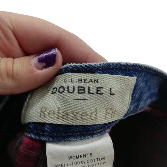 LL Bean Double L Relaxed Fit Flannel Lined Womens Jeans Size 16 Petite Cotton - Picture 13 of 13